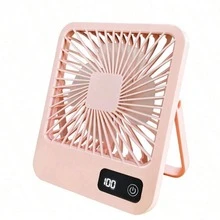 180° Adjustable Tilt Portable USB Rechargeable Fan, Foldable Personal Fan With Battery Level Display, 5-Speed Wind, Ultra-Quiet Desktop Fan, Battery Capacity: 600mAh - Multicolor - View 12