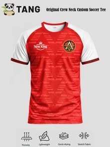 Camisa North London Echo, Inspirada em Highbury & Islington, Leve e Respirável de Secagem Rápida para Partida, Treino e Uso Casual, Presente Ideal - Vermelho e Branco - Visão 2