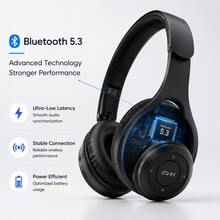 Wireless Bluetooth Over-Ear Headphones, Stylish Design, Bluetooth 5.4 Smart Connection, High-Definition Stereo Sound, 40mm Large Dynamic Driver, Powerful Bass Experience, Built-In Microphone For HD Calls, Comfortable Protein Leather Ear Pads, Long-Wear Without Pressure, Adjustable Headband Design, Foldable And Portable, Type-C Fast Charging, Long Battery Life Music Playback, Compatible With Phones, Tablets And Multiple Devices - View 5