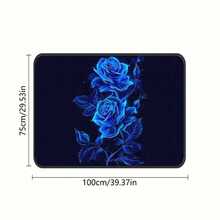 1pc Car Trunk Mat, Waterproof Anti-Slip Dust-Proof Cargo Liner, Unisex, Vehicle Rear Trunk Interior Decoration, Shiny Blue Rose Floral Pattern, Universal Trunk Protector Mat - Rose - View 9