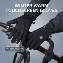 Unisex Winter Gloves, Warm And Comfortable, Touchscreen Compatible, Soft And Smooth Lining, Silicone Anti-Slip Grip, Suitable For Running, Hiking, Driving And Outdoor Sports - Zipper Style - View 3