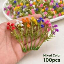 20/60/100pcs Artificial Mini Floral Decorations, Suitable For Wedding And Birthday Party Decor, Model House Sculpture Scenes, Premium Miniature Models For Collectors And Event Planners, Applicable For Car,Balcony, Patio And Outdoor Garden Decoration - Multicolor - View 13