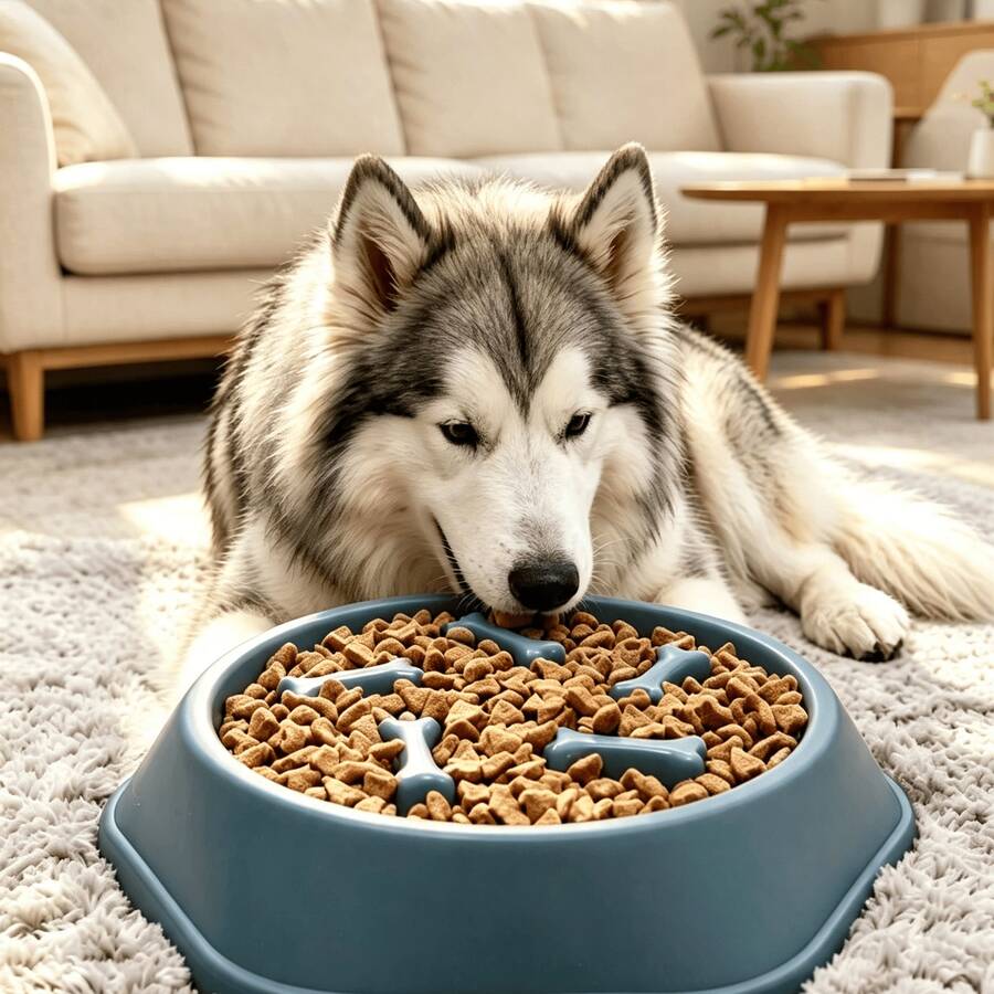 1pc Pet Slow Feeder Bowl, Anti-Choking, Bone-Shaped Design To Slow Down Eating Speed, Durable And Easy To Clean, Non-Slip, Suitable For Small Dogs, Medium Dogs And Cats, Premium Pet Gift - A - View 1