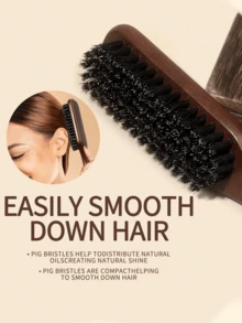 4pcs Wooden Smooth Back Comb Set, Suitable For Creating Smooth Ponytails, Updos, Smoothing Flyaways, Controlling Hairlines, Backcombing And Volumizing Hairstyles. Wide-Tooth Comb Head For Easy Sectioning And Parting. - Multicolor - View 4
