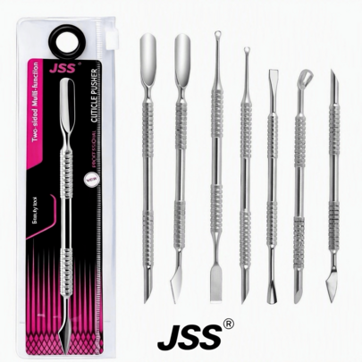 JSS. JSS RSCP1~6 雙端俄式美甲推皮棒 不鏽鋼指甲角質清除器 美甲工具 適用於美甲沙龍與居家使用