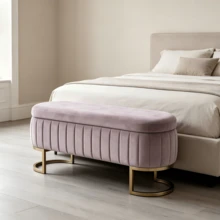 Storage Bench - Pink - Metal & Wood - 粉色 - 查看 7