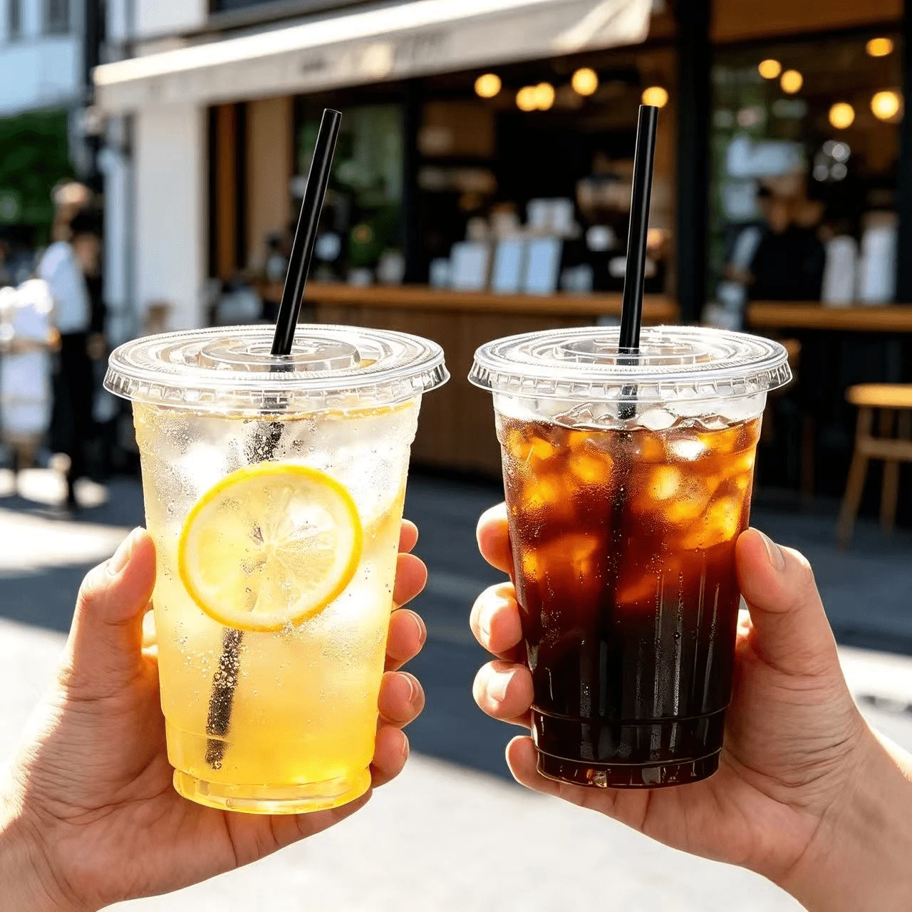 輕量省空間可重複使用冷飲杯，可放入公事包，適合冰美式咖啡、氣泡水、水果泡水，防漏設計適合通勤使用 - 查看 1