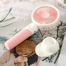 AOYI Kipas Mini Genggam dengan Dudukan Meja, Kipas Portabel dengan 3 Kecepatan yang Dapat Diatur, Kipas Genggam Isi Ulang untuk Perjalanan Luar Ruangan, Kipas Mini USB Meja untuk Kantor dan Pelajar, Cocok untuk Kerja di Luar Ruangan/Kantor/Belajar/Perjalanan/Membaca/Berkemah, Warna Pink - Berwarna merah muda - View 11