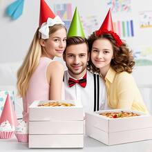 6/12pcs 20.32cm X 20.38cm Bread Box, Pie Box, Cookie Box, Chocolate Strawberry Box, Cake Box/Suitable For Wedding/Birthday/Christmas/Holiday - Pink - View 8
