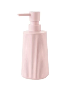 1pc Striped Pink Liquid Soap Dispenser, Modern Round Plastic Bottle, Suitable For Bathroom Hand Soap And Kitchen Dish Soap, Home Bathroom Decor, Autumn Decor, Back To School - A - View 7