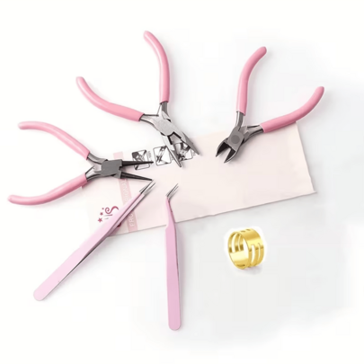 Juego de 1/6 piezas de pinzas multifuncionales para joyería, punta / diagonal / redonda / cortadora de alambre, herramientas para envolver alambre, reparar cadenas, herramientas manuales, pinzas para manualidades DIY, herramientas para joyería
