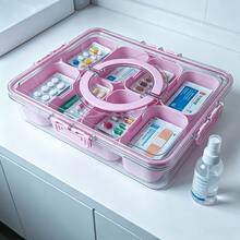 8-Compartment Storage Box With Portable Handle And Sealed Lid, Removable Dividers Organizer Box, Suitable For Travel, Picnic, Miscellaneous Item Sorting, Dust-Proof And Moisture-Proof Portable Storage Box - Multicolor - View 4