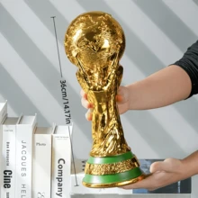FIFA 世界盃獎盃，適用於加拿大、墨西哥、美國活動 - 樹脂足球獎盃，附標誌性獎盃與獎盃人物，球迷收藏展示，生日派對裝飾，辦公室展示禮品 - 查看 16