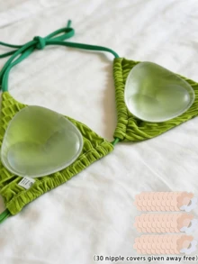 1 Pair Skin-Friendly 3D Silicone Breast Pads (Includes 30 Nipple Covers), Soft Elastic Non-Slip And Stable, Provides 3D Shaping And Long-Lasting Fit, Suitable As Shaping Inner Pads For Tight Clothing - Multicolor - View 1