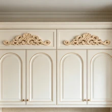2pcs Solid Wood Carving Horizontal Flowers, Home Decorations, Woodworking Supplies, Suitable For Cabinets, Doors And Windows, Furniture, Background Walls, Porches, Offices And Other Decorations, Holiday Decorations, DIY Decorations. - Multicolor - View 9