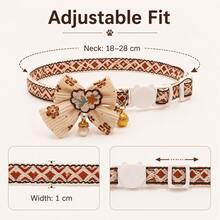 Cat Collar With Bell And Bow Tie, Adjustable Cute Pet Collar For Cats And Kittens, Bowknot Kitten Collar For Daily Wear - Multicolor - View 3