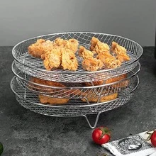 Aksesori Penggorengan Udara Stainless Steel - Dapat Ditumpuk, Cocok untuk Oven dan Penggorengan Udara, Aman untuk Mesin Pencuci Piring, Pilihan Sempurna untuk Memanggang Makanan Sehat Saat Liburan - View 13