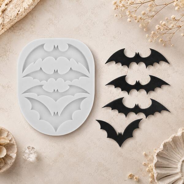1pc Halloween Bat Wings Silicone Mold, Candle Mold, Soap Mold, Resin Molds, DIY Soft Pottery Clay Drop Glue Decorative Mold, Plaster Mold, Hand Decorative Art Tools, Multi-Purpose Silicone Mold