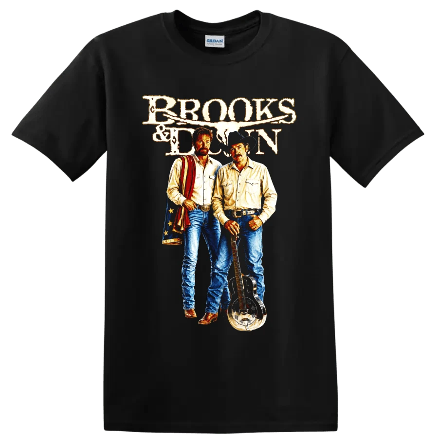 And Dunn Country Music T Shirt W/ Cowboy Guitar Vintage Concert Art Tee - 黑色的 - 查看 1