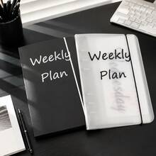 A6 DIY Binder Weekly Plan Cover, 7pcs Zipper Bags, Weekly Sleeves, Journal Collect Book - Multicolor - View 1