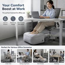 Household Inflatable Footrest, Portable Leg Support Pillow, Economy Class Footrest, Suitable For Home Office Desk, Outdoor And Car Use - Grey - Light Grey - View 4