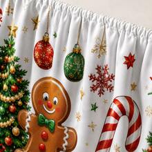 Christmas Table Skirt Polyester Tablecloth Cartoon Santa Claus Reindeer Candy Cane HO HO HO Print Gift Box And Christmas Tree Pattern Suitable For Holiday Party Family Dinner Classroom And Home Decor - A - View 9