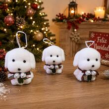 Set Of 3 Puppy Christmas Decorations - 3pcs - View 2