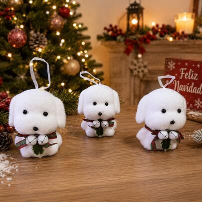 Jgo. de 3 perritos.. Decorativos de NAVIDAD