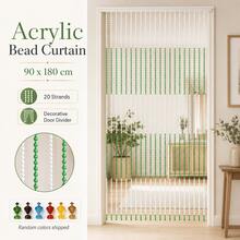90*180cm Acrylic Beaded Door Curtain With 20 Bead Strands, Hanging String Bead Curtain For Entryway Bedroom Bathroom Partition & Home Decor - Multicolor - View 3