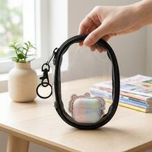 1/2 قطعة حقيبة تخزين شفافة صغيرة محمولة بسحاب، منظم مجوهرات متعدد الوظائف، مناسب لسماعات الأذن وبنك الطاقة والمفاتيح والعطور وغيرها من حقائب إكسسوارات السفر الشفافة (نمط مفاتيح عشوائي)، ضروري للسفر، حقيبة تخزين صغيرة شفافة من مادة PVC، منظم بيضاوي محمول لكابل البيانات/سماعة الأذن/أحمر الشفاه، حقيبة صغيرة معلقة مقاومة للماء بتصميم بسيط مع خطاف للحقيبة الظهرية، صندوق تخزين إكسسوارات رقمية بأسلوب INS، 3.1 * 1.8 سم - متعدد الألوان - مشاهدة 15