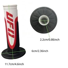 Universal Motorcycle Handlebar Grips | UFO Logo Design | 1 Pair Anti-Slip Rubber Grip With Textured Pattern | Off-Road Motorcycle, Dirt Bike, Scooter, ATV Throttle Grip Covers - A - View 3