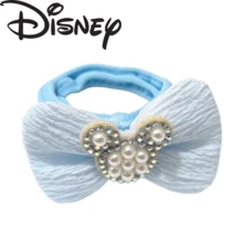 Coleteros de tela con lazo estilo Disney Minnie, perlas y strass, accesorios para el cabello de decoración navideña y de Halloween, beige y azul, 2 colores disponibles - Multicolor - Ver 12