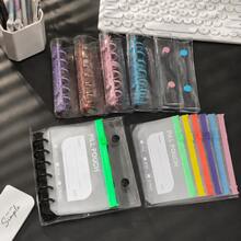A7 Macaron Loose-Leaf Binder Cover And 14 Zipper Pouch Set - Multicolor - View 1