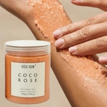 Coconut Oil Body Scrub With Coco Rose, Exfoliating & Moisturizing Body Polish, Softens Rough Dry Skin, Dead Skin Remover For Elbows Knees, 350g - Rose - View 6