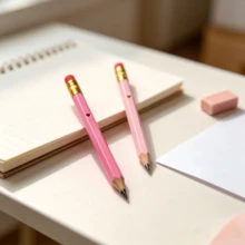 5/20pcs Heart Shaped Golf Pencils, Mini, Sharpened, With Eraser - 4 Inch Short, 2 HB, Suitable For Gift Party Games, Bridal Shower Party Games, Back To School (Pink/Magenta) - Pink - View 3