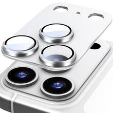 CASECOPS 1PC Camera Lens Screen Protector Compatible With Iphone 17 Pro Max/17 Pro, Silver Color, Not Fragile, Strong Adsorption, Suitable For Phone Cases, Metal Tempered Glass Rear Camera Screen Protector - Silver - View 9