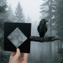 Crow Bookend, Decorative Branch Crow Bookshelf Decor, Gothic Home Office Desk Decoration, Unique Bookend For Book Lovers, Sturdy Plastic Black Crow Statue - A - View 9