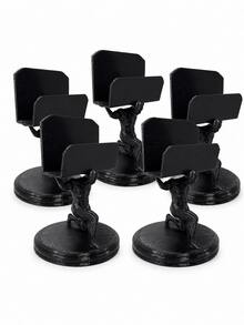 1/3/5pcs 6*9cm Creative Power Figure Desktop Business Card Holder, Black Muscular Man Lifting Design Desktop Card Display Stand, Personalized Figure Sculpture Card Storage Display Holder, Can Hold Business Cards, Photos, Message Cards, Memo Cards, Reminder Cards, Multi-Purpose Desktop Card Holder, Suitable For Office, Company Front Desk, Reception Desk, Studio, Study, Home Office Desk, Store Countertop Decoration, Creative Gift For Colleagues, Friends, Business Professionals - View 10