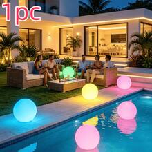 1pc LED Glowing Pool Balloon, 16 Color Remote Control Inflatable Beach Ball, Glowing Water Ball, Summer Pool Party Outdoor Entertainment Decoration, Creative Night Light, Inflatable Decoration Suitable For Beach, Lawn, Yard - Water Balloon - View 10