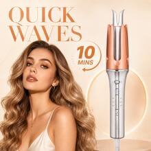 25mm Automatic Hair Curler, One-Touch Curling Iron With Dual-Direction Rotation, Fast Heating, 3 Temperature Settings, Anti-Scald & Anti-Tangle Rotating Curling Wand, Dual Voltage Travel Hair Styling Tool For Women - Silver - View 4