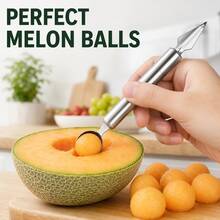 Stainless Steel Fruit Baller Scooper, Multifunctional Melon Ball Spoon, Anti‑Slip Manual Digging Tool For Watermelon Ice‑Cream Fruit Carving - Multicolor - View 7