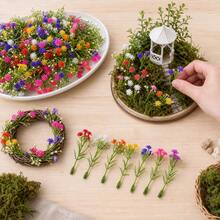 20/60/100pcs Artificial Mini Floral Decorations, Suitable For Wedding And Birthday Party Decor, Model House Sculpture Scenes, Premium Miniature Models For Collectors And Event Planners, Applicable For Car,Balcony, Patio And Outdoor Garden Decoration - Multicolor - View 11