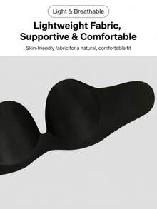 1pc Invisible Strapless Adhesive Push-Up Bra, Seamless Tank Top Style Bra, Silicone Breast Pads, Women's Lingerie And Underwear Accessories - Multicolor - View 3