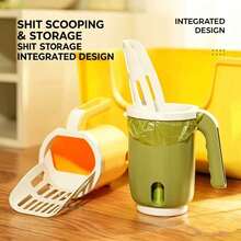 Cat Litter Scoop With Built-In Storage Box, Large Capacity Waste Storage Space, Space-Saving And Clutter-Free, Easy To Clean Cat Litter Scoop, Suitable For Cats, Durable Pet Litter Box Accessory, Suitable For Indoor Cats, Multi-Functional Sifting Scoop With Container, No Leakage And No Odor, Essential Cat Care Tool (Color May Vary Slightly) - View 5