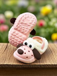 HAHABOBO New Winter Kids Cute Dog EVA Clog Slippers, Fleece Lining Warm, Easy On/Off For Boys And Girls, Great Holiday Gift (Random Color) - Pink - View 3