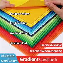 A4 Gradient Color Cardstock 230g 35 Sheets, High-Quality Colored Handmade Paper, Suitable For Scrapbooking, Greeting Card Making, DIY Crafts, Origami, Printing And Other Projects (Blue/Yellow/Green/Red/Brown) - A4 - View 3