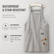 Lightweight Breathable Water-Resistant Kitchen Apron, Sleeveless Shoulder Strap Bib Apron With 2 Pockets, Minimalist Household Work Apron For Cooking & Cleaning - A - View 3