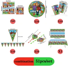 Roblox 51pcs Cartoon Tiger Party Supplies Set, Suitable For Birthday, Halloween, Graduation, Carnival, Wedding, Baby Shower, Christmas And Theme Parties - Steal a Brainrot Combination - View 7