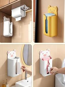 Cartoon Tissue Box, Toilet Paper Holder, Bathroom Tissue Storage Rack, Wall-Mounted Tissue Container, Countertop Tissue Dispenser, Space-Saving Tissue Holder, Bathroom Accessories, Kitchen Accessories, Room Decor, Bathroom Storage - View 9
