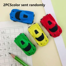 2入創意卡通汽車造型橡皮擦 可拆卸兒童橡皮擦 小學文具獎品（隨機發貨） - 彩色 - 查看 10
